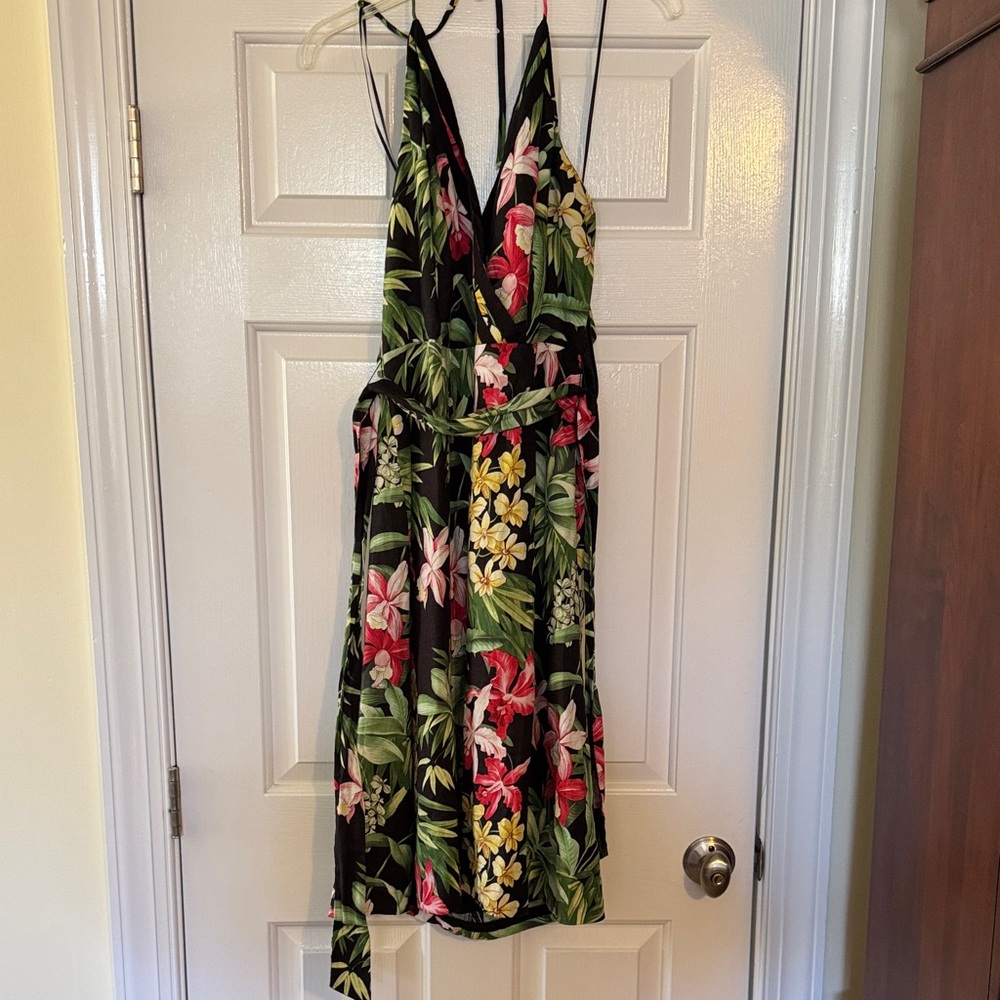 Tommy Bahama Green and Brown Linen Dress